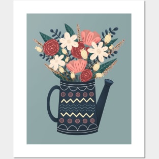 Flowers in Watering Can Posters and Art